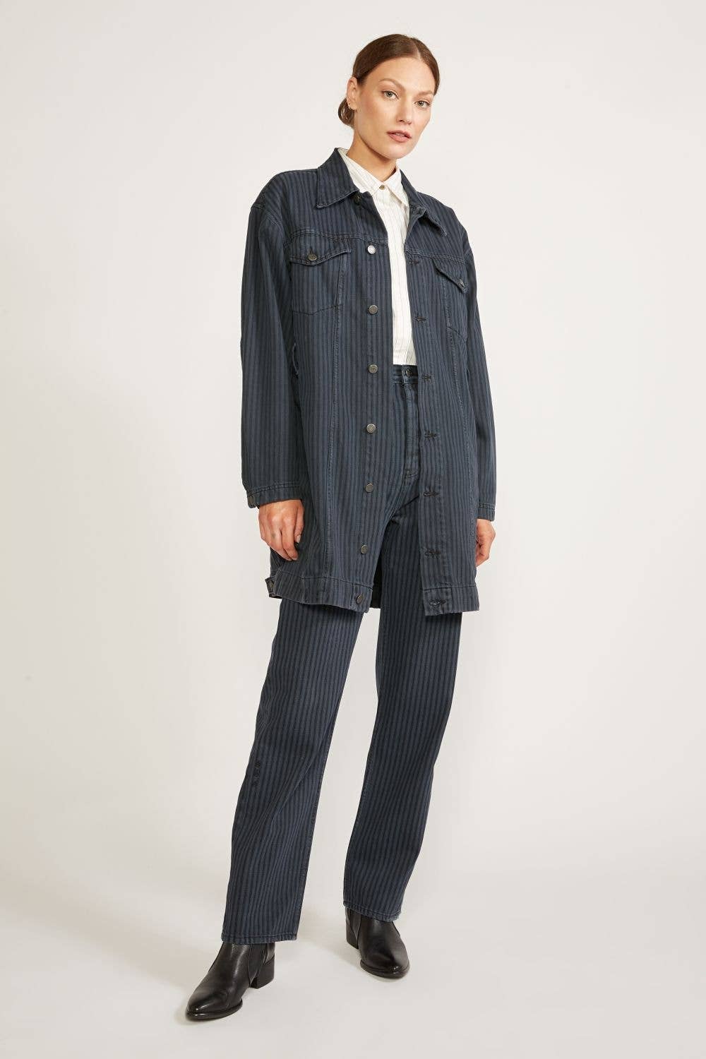 Joelle Jacket Dress | Night Stripe