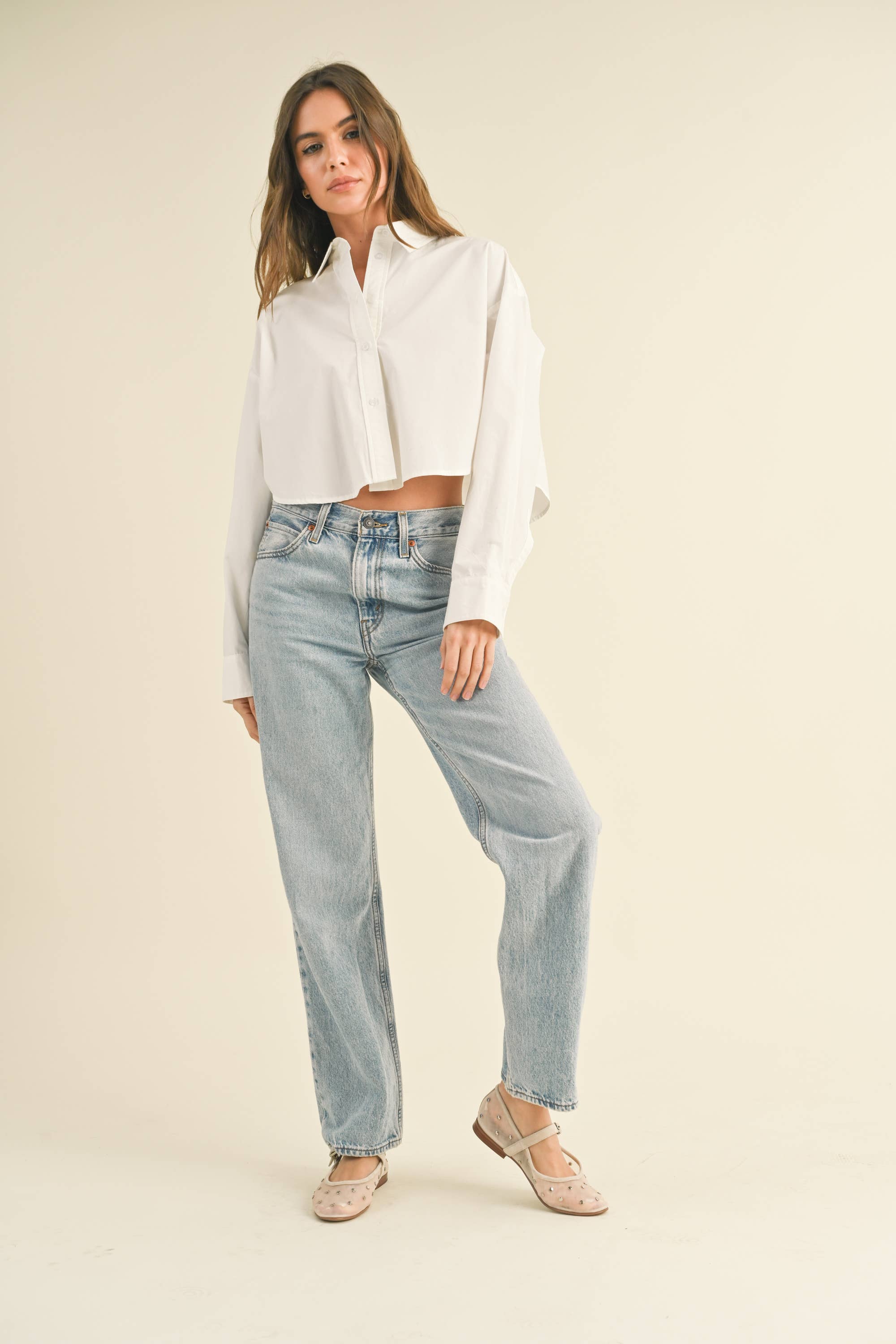 Bridget | Cropped Buttondown Shirt