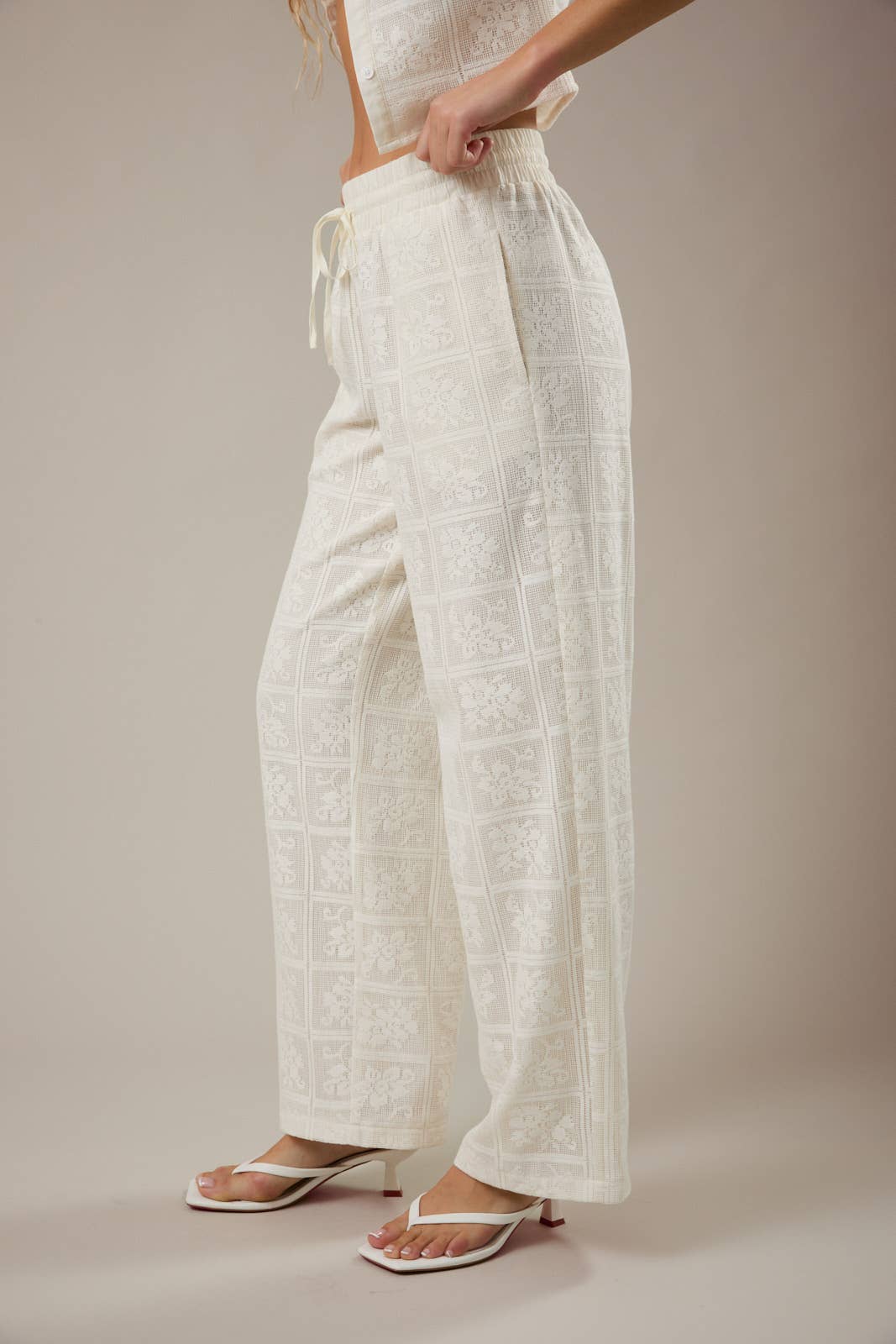 Lane | Low Rise Crochet Wide Leg Pants