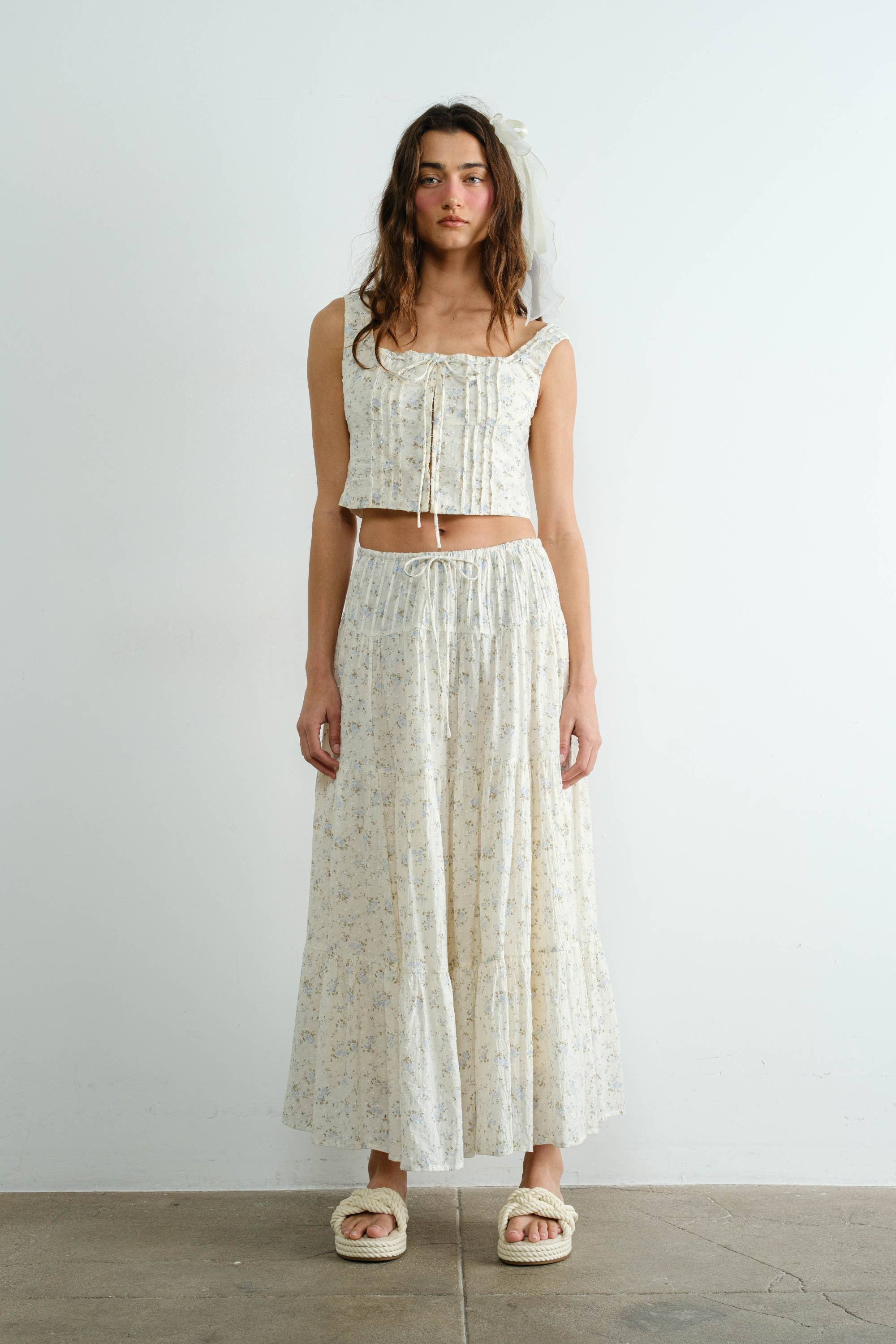 Florence | Cotton Floral Textured Top