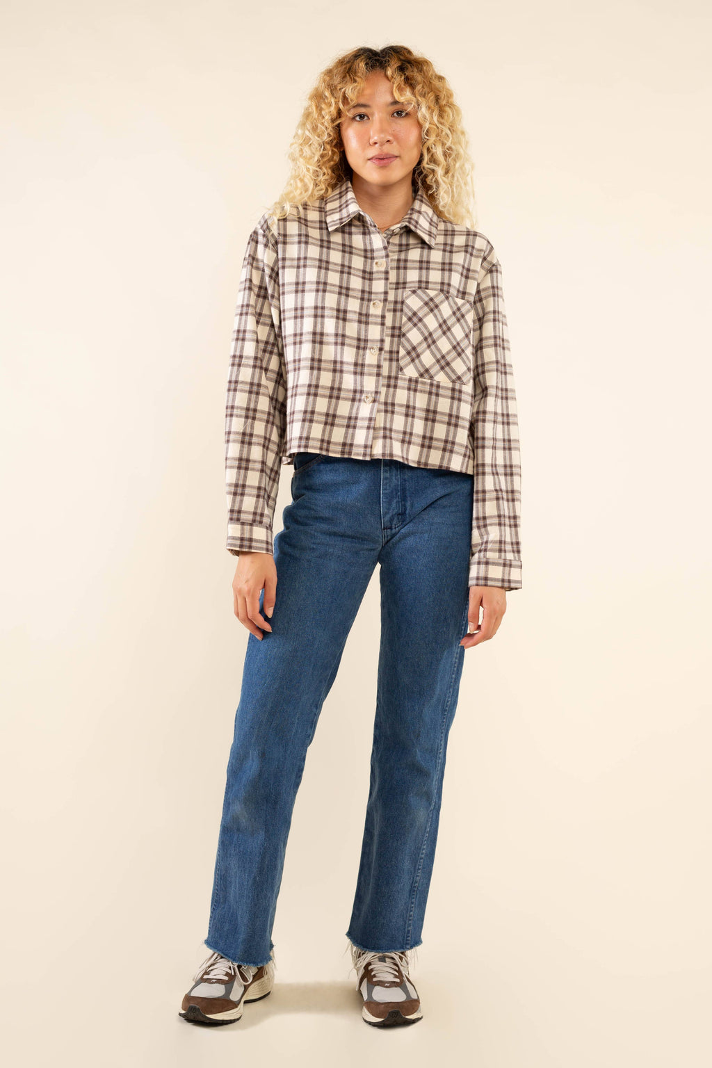 Finn | Crop Flannel Button Down 100% Cotton