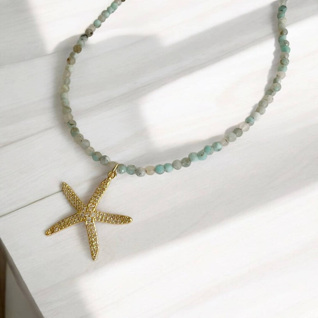 Starfish Beachy Summer Amazonite Gold Filled