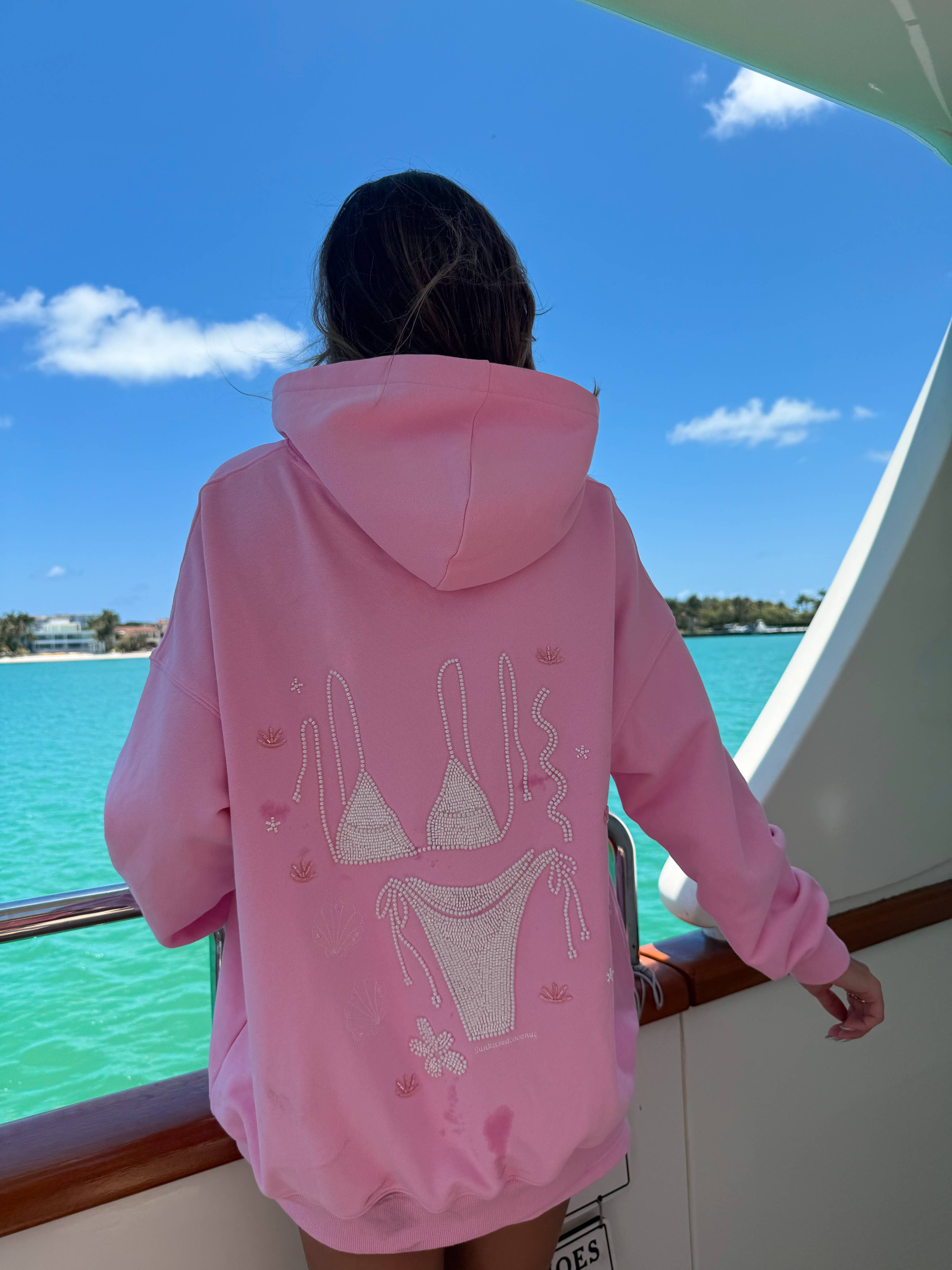 Lottie | Pink Bikini Beaded Hoodie