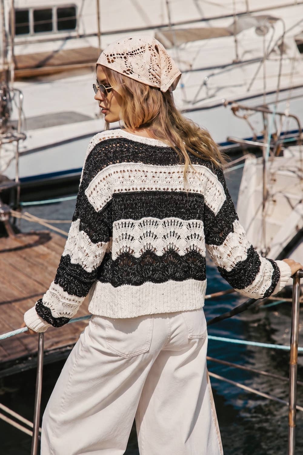 Palmer | Open-Stitch Pullover Sweater