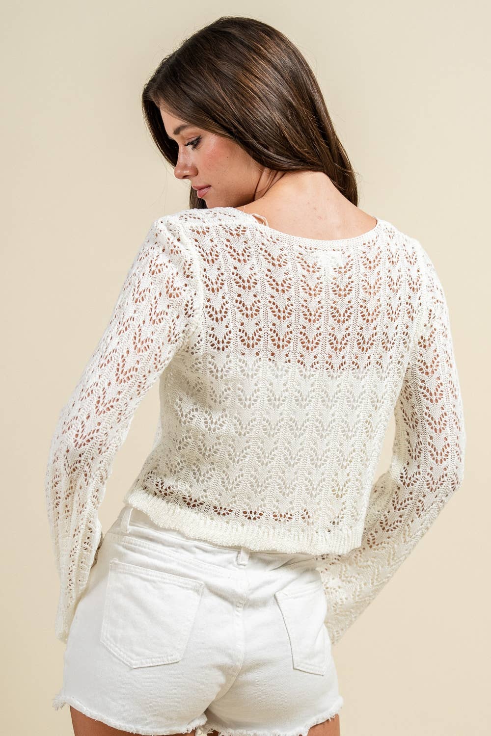 Stella | Crochet Open Knit Crop Cardigan