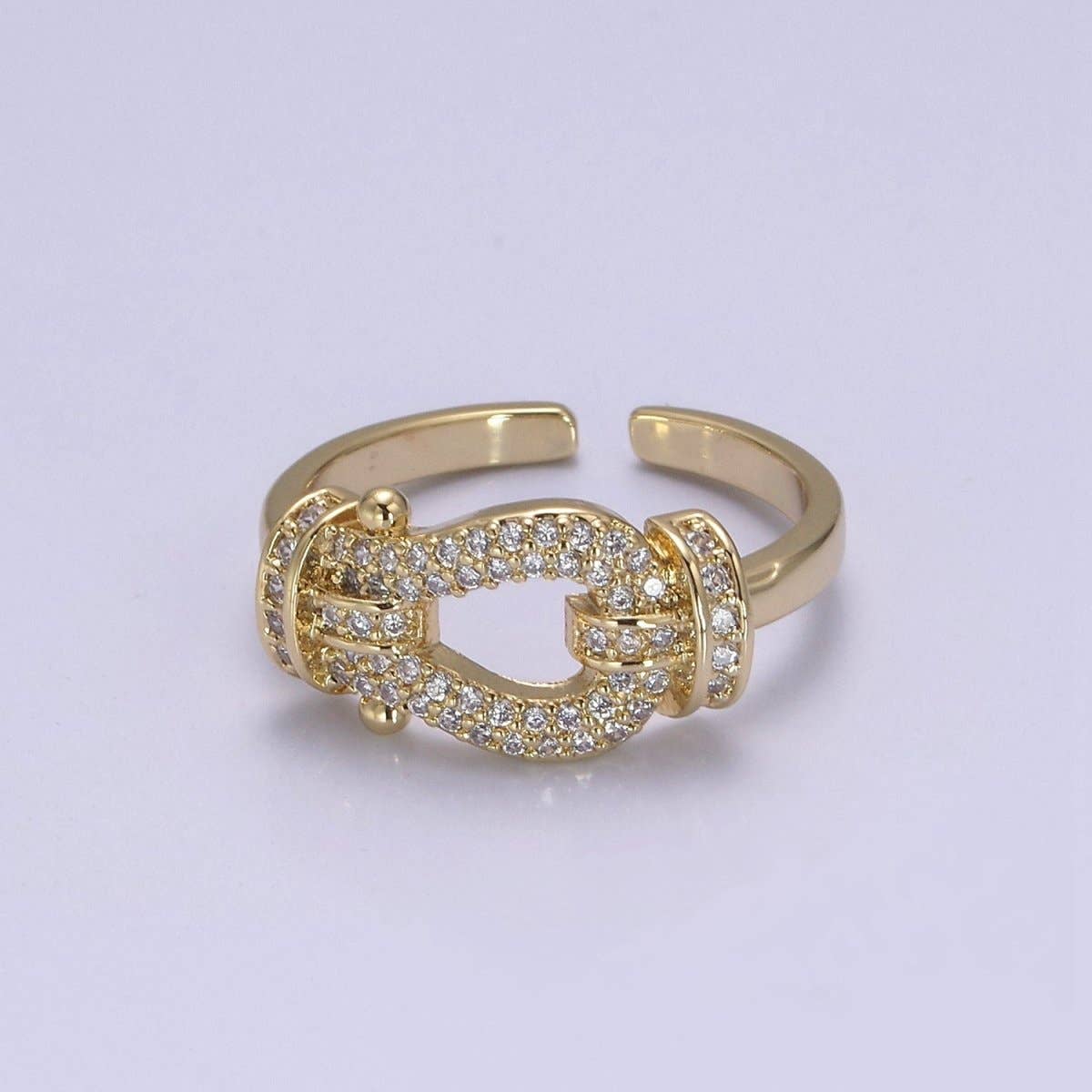 Buckle Ring in 14k Gold Filled Micro Pave Ring