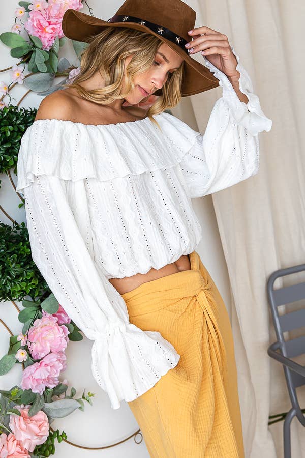 Pretty | Ruffle Neck And Shoulder Blouse