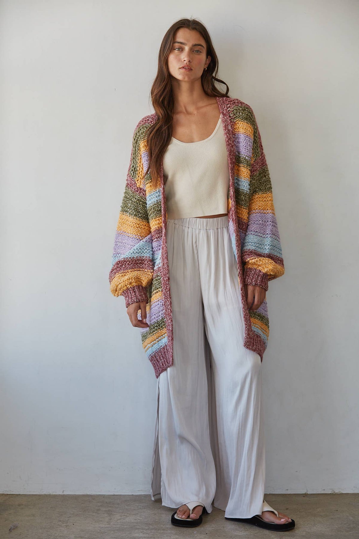 Wiley | Knit Sweater Striped Long Sleeve Cardigan