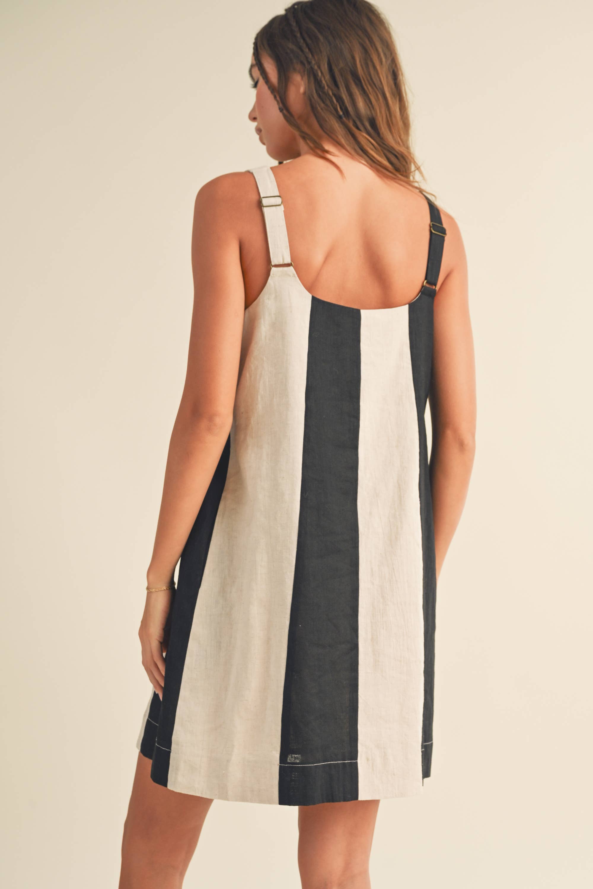 Rue | Color Block Linen MIni Dress 100% Linen