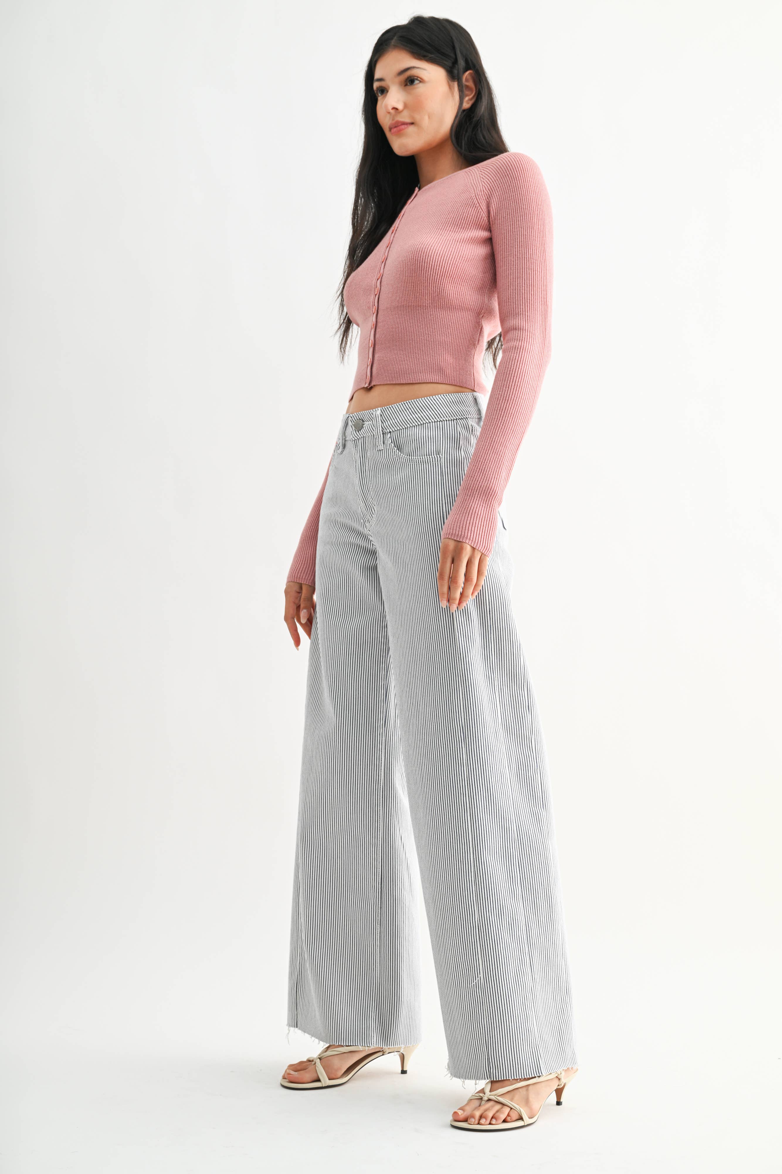 Anastacia | Striped Wide Leg Jeans
