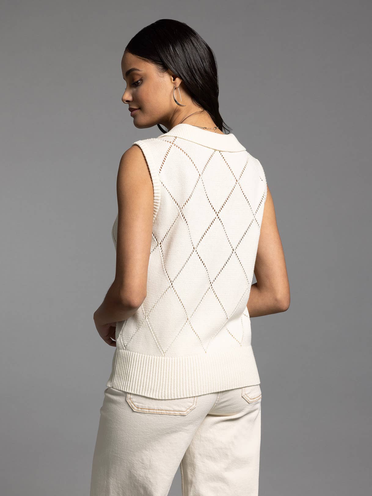 Posie | Collared Sleeveless Knit Top