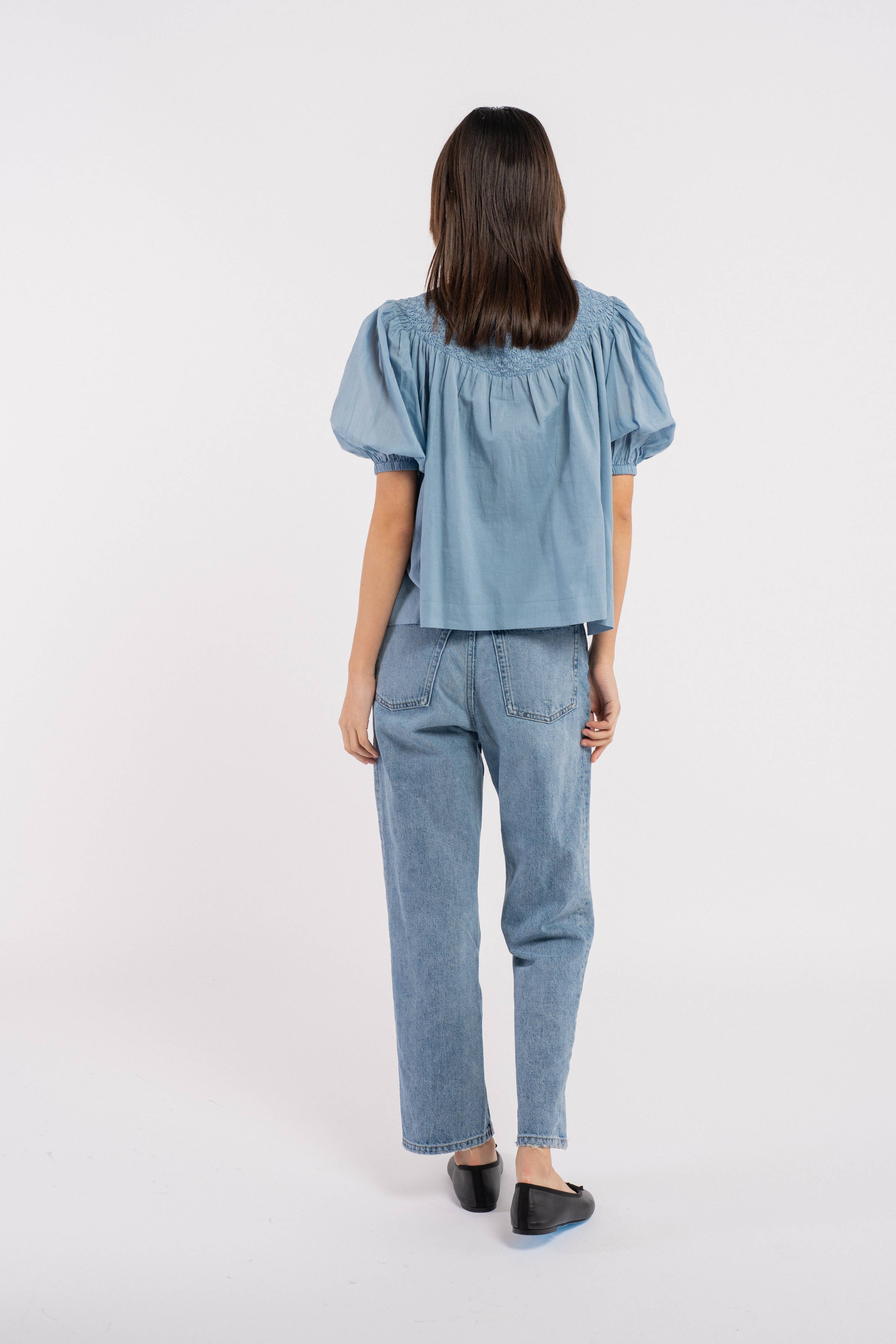 The Lena | Ruched Mock Neck Top