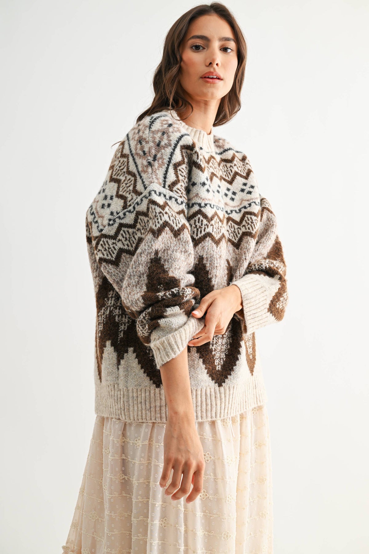 Saga | Nordic Chevron Knit Sweater