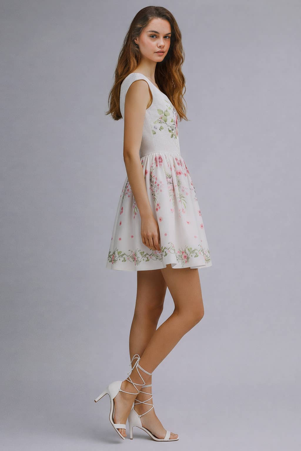 Melodi | Floral Print Fit & Flare Mini Dress