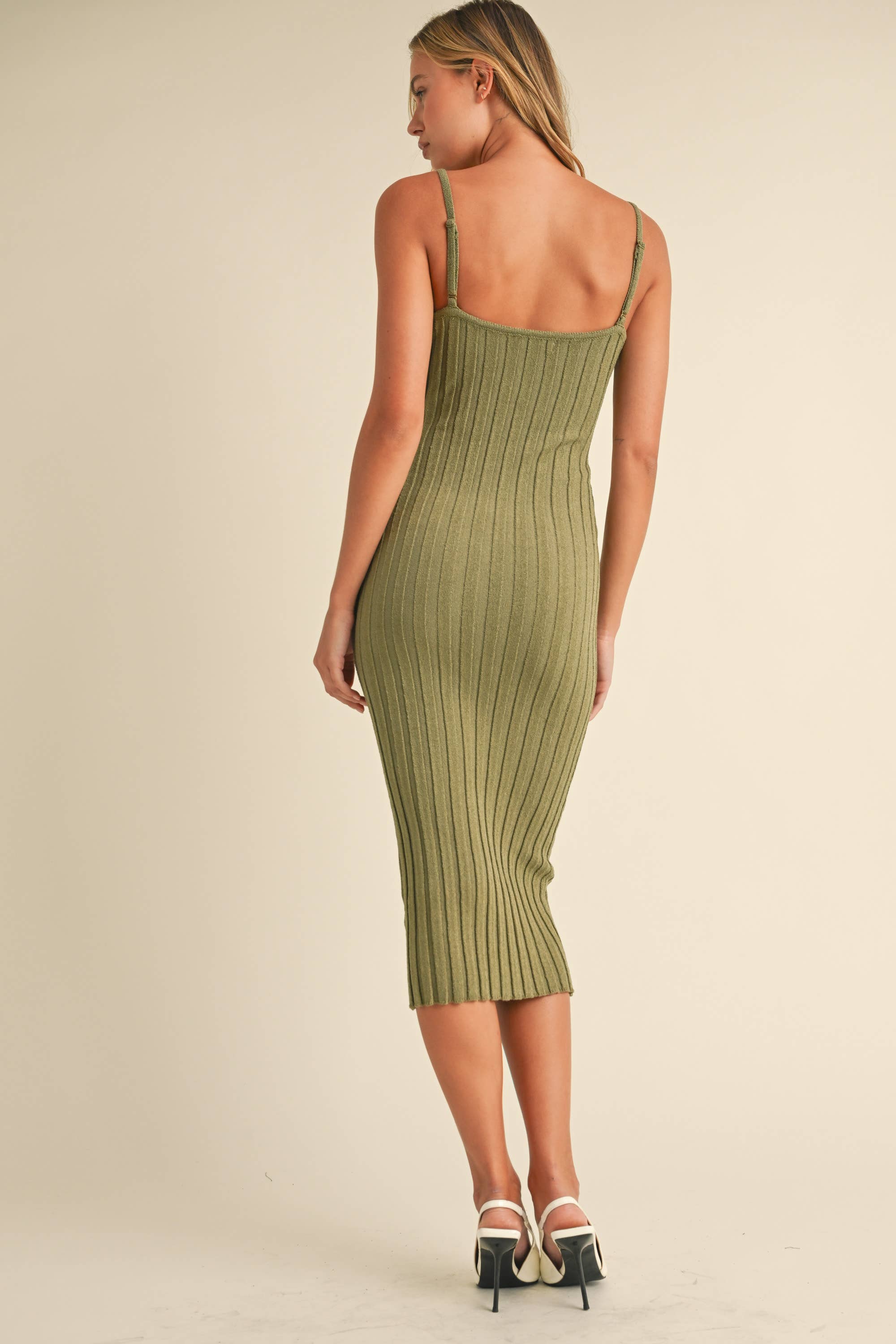 Odelle | Sleeveless Rib Sweater Midi Dress