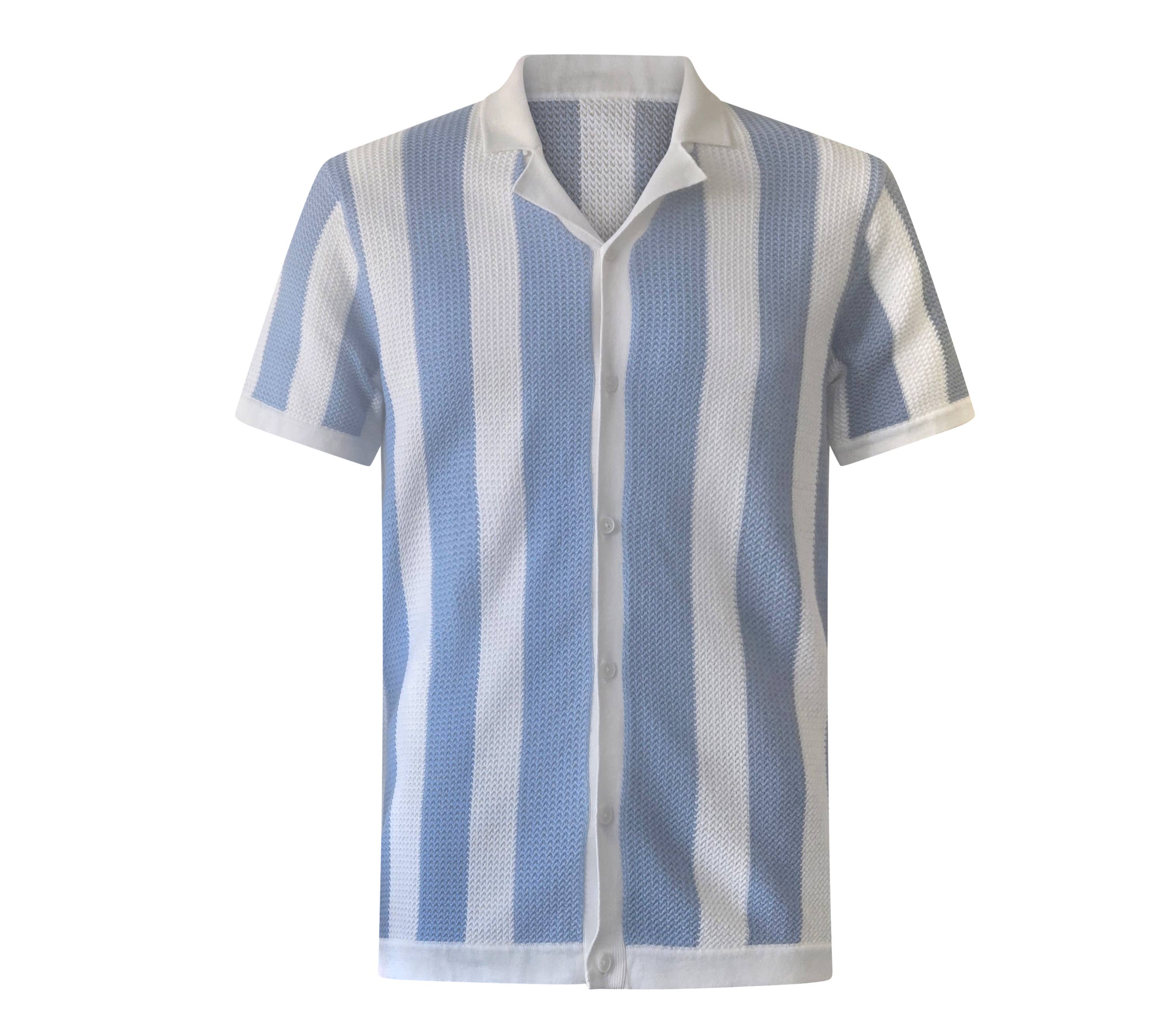 Flatknit | 100% Cotton Stripe Camp Shirt