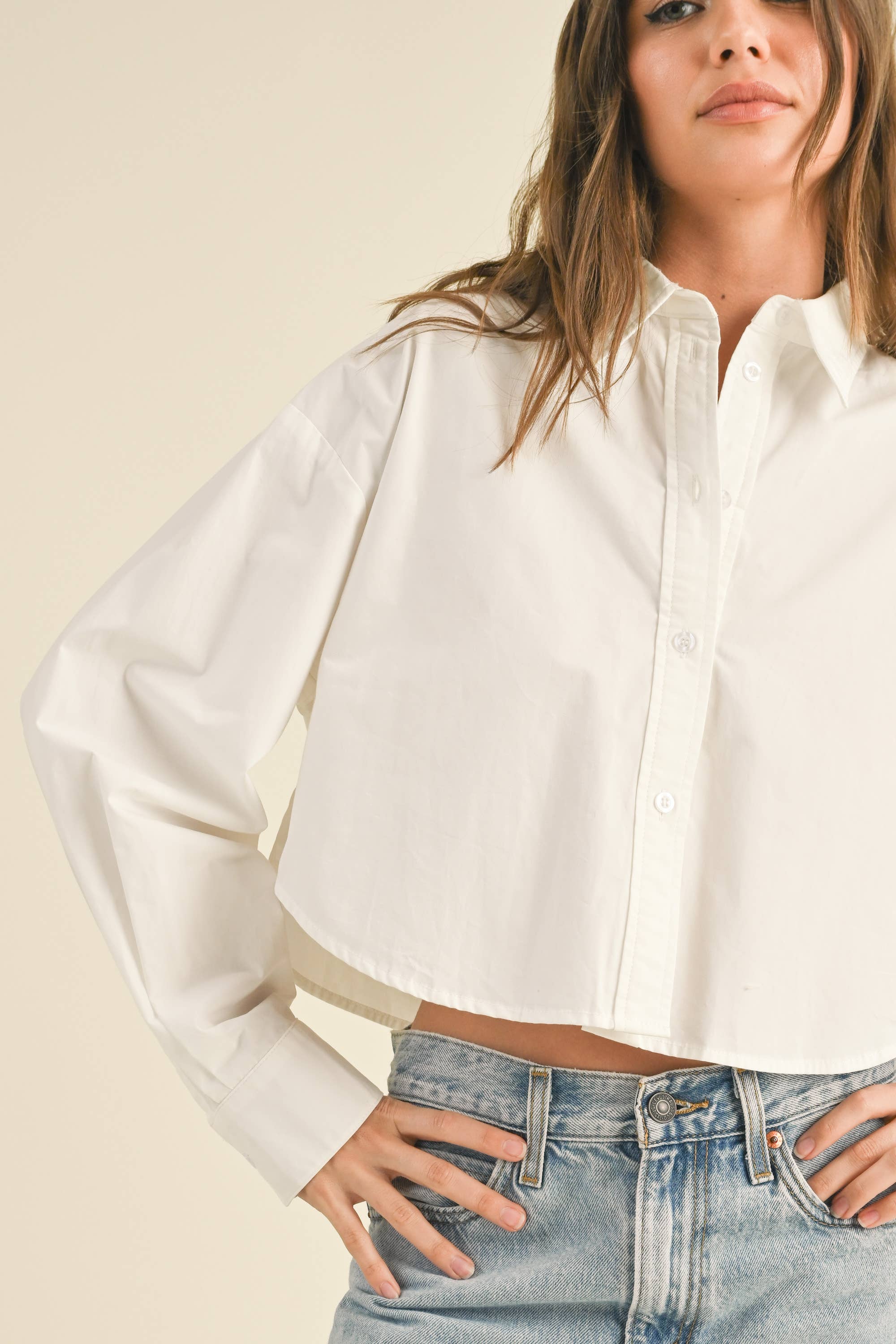 Bridget | Cropped Buttondown Shirt