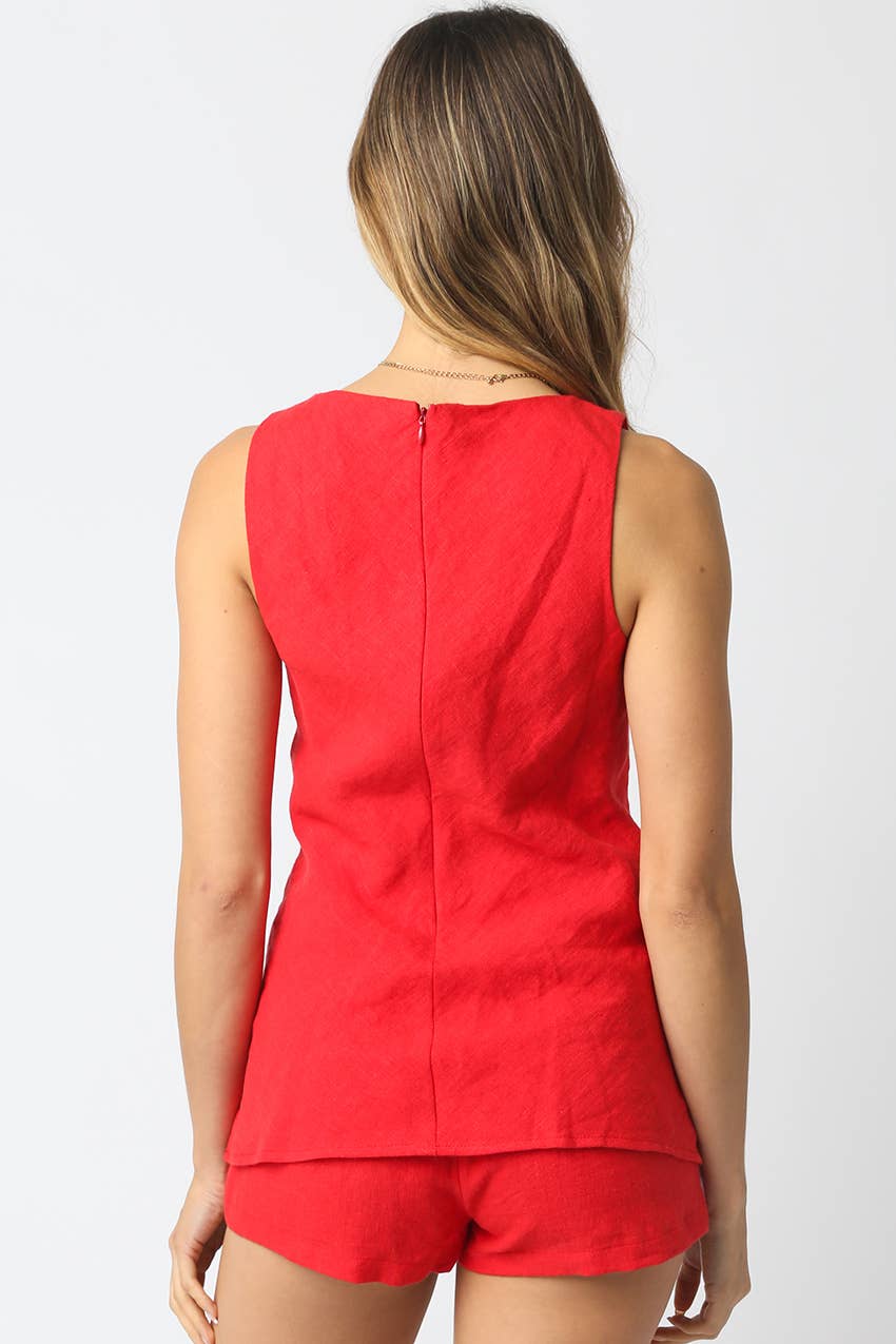 Alya | 100% Linen Sleeveless Top