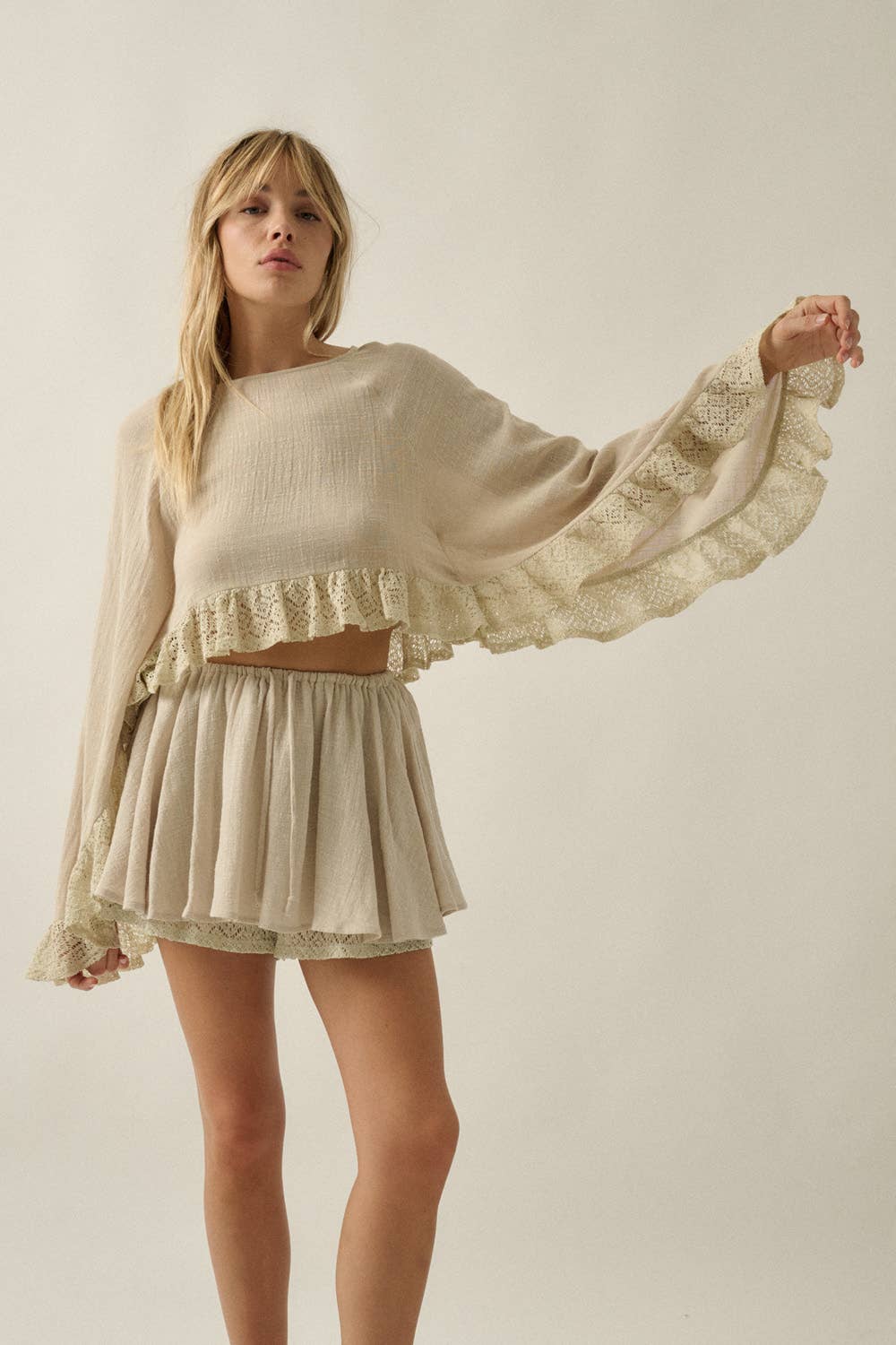 Calliope | 100% Cotton Lace Cropped Top