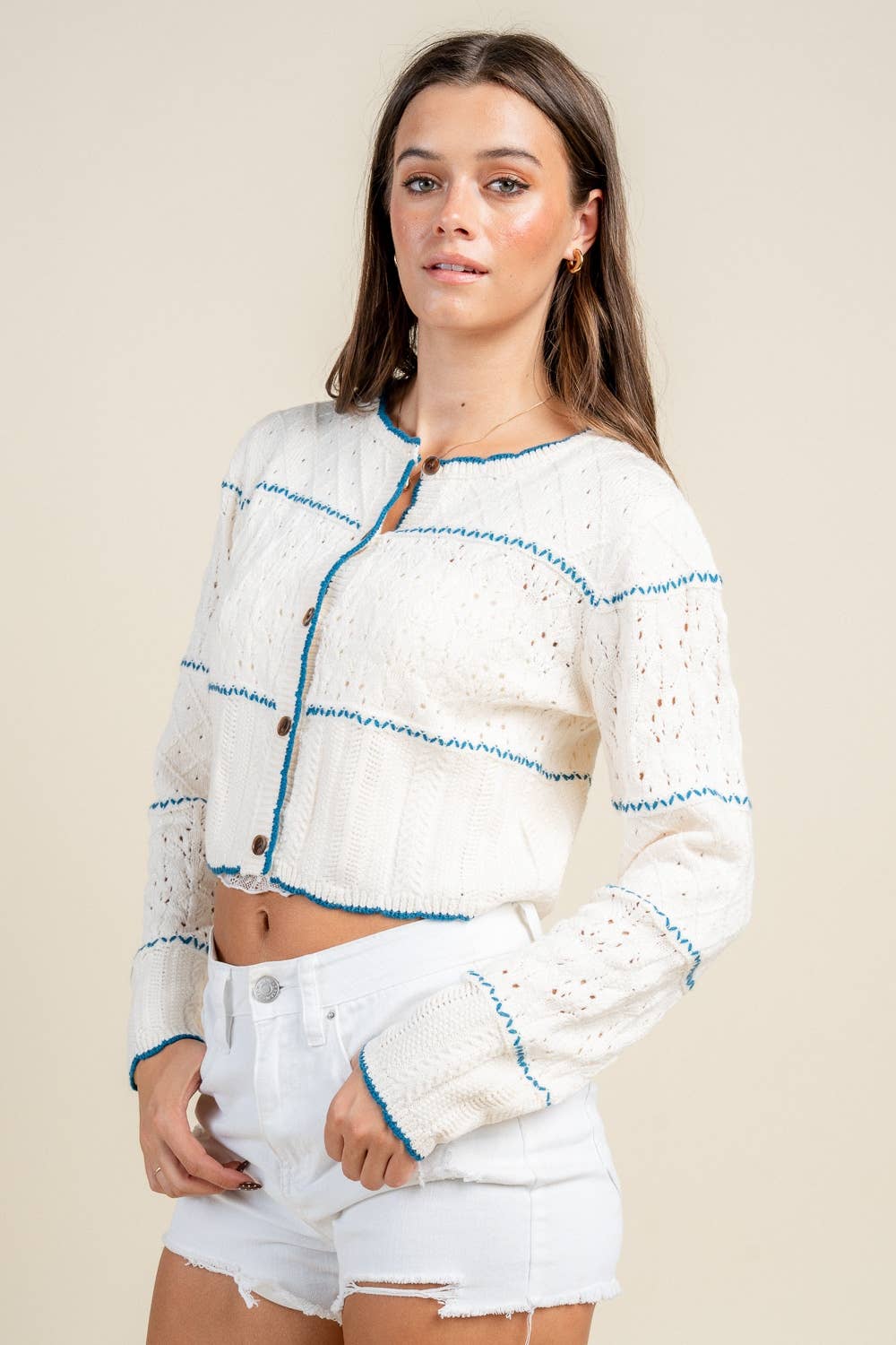 Madison |  Cropped Button Down Top