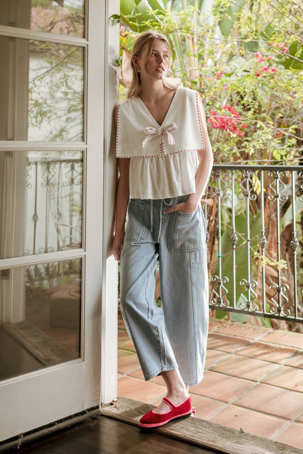 Sailor | Cotton & Linen Collar Sleeveless Top