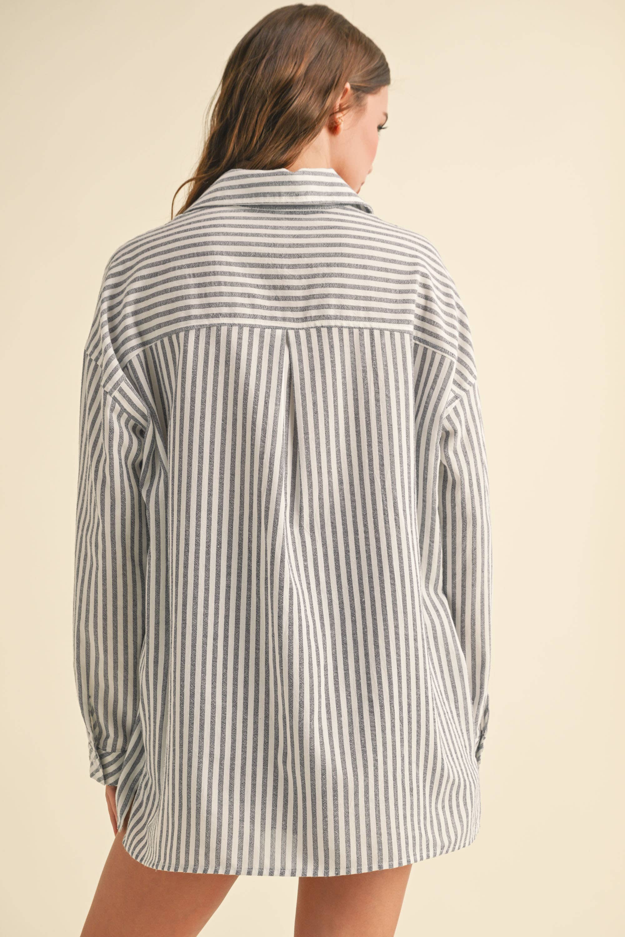 Millionaire Mommy | 100% Cotton Striped Pattern Button Down Shirt