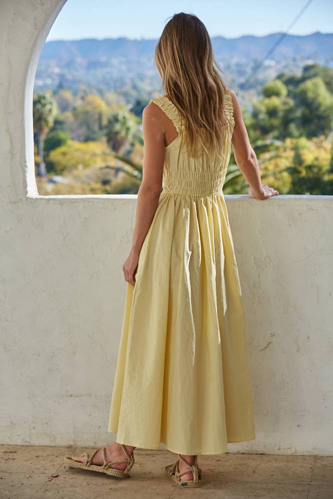 Hutton | Woven Cotton Sweetheart Dress