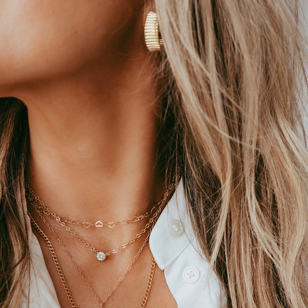 Rio Textured Hoops Earrings Gold Filled