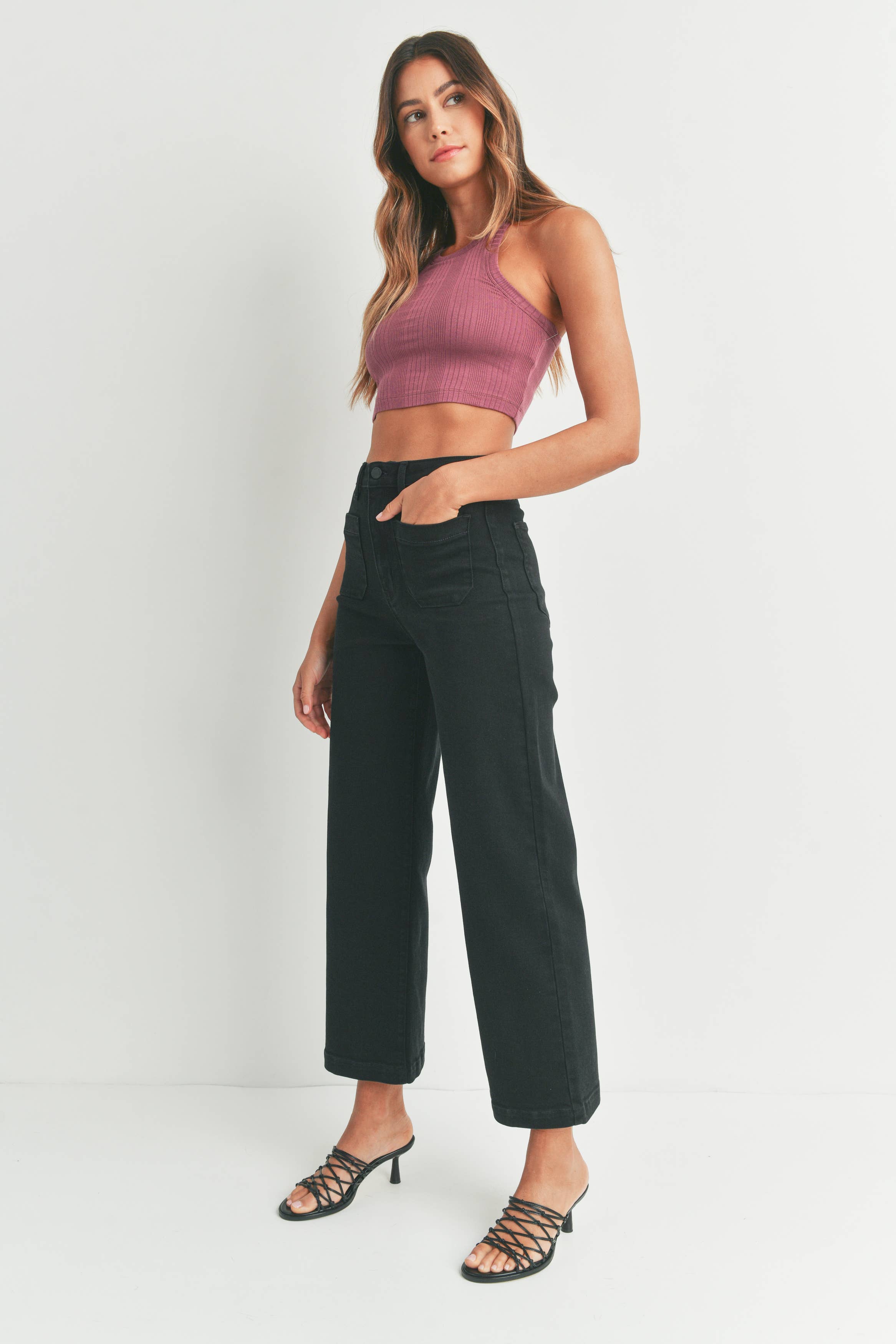 BLK | Patch Pocket Wide Leg