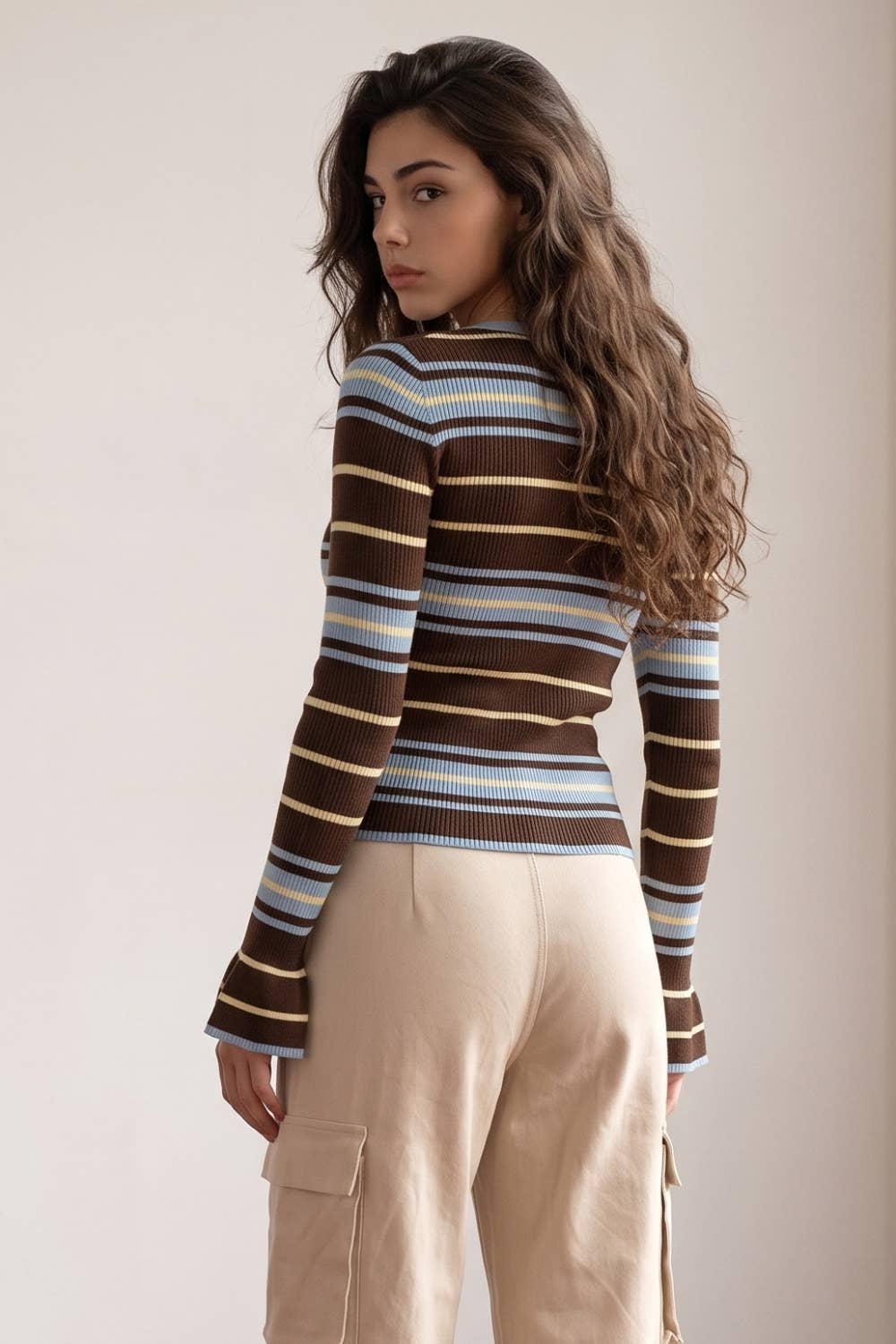 Romy | Striped Long Sleeve Cardigan