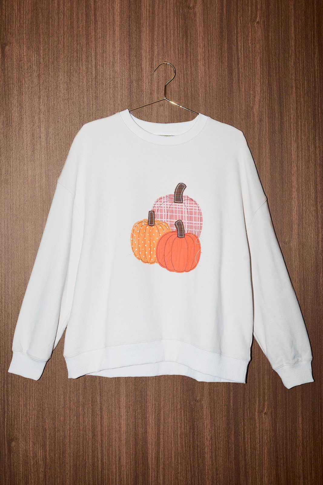 Pumpkin Patch | Embroidered Oversized Crew Neck Sweatshirt