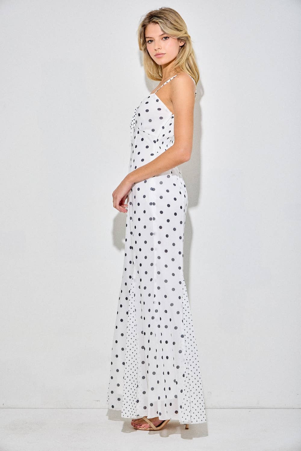 June | Polka Dot Strapless Maxi Dress