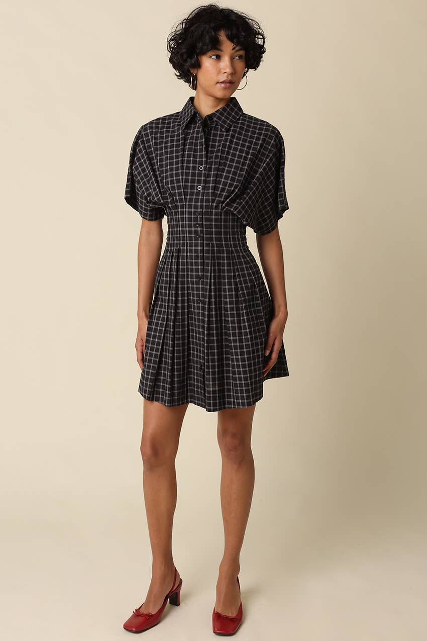 Ivy | Plaid Flare Mini Dress