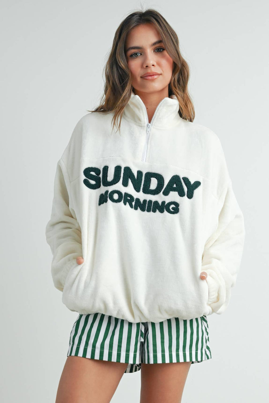 Sunday Morning  | Half-Zip Pullover Sweatshirt