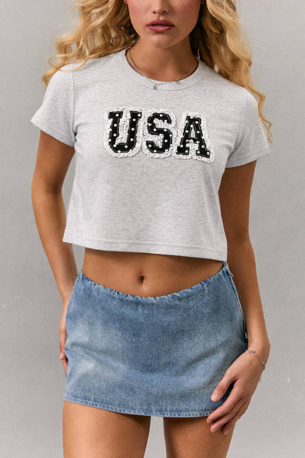 Jordan | Lace Trim Round Neck Baby Tee