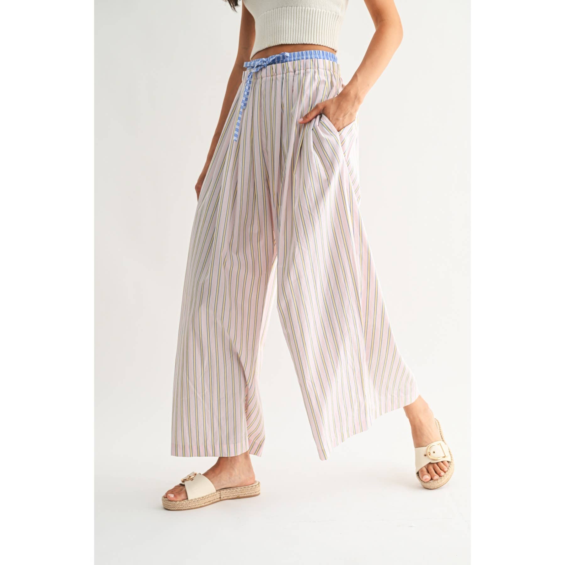 Birdie | Striped Wide-Leg Trousers
