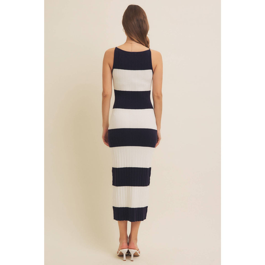 Stretchy Rib Sweater Midi Dress