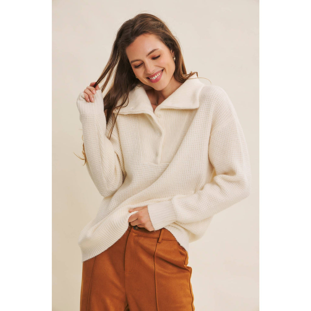 Gaia | Eco-Friendly Wool Waffle Knit Pullover