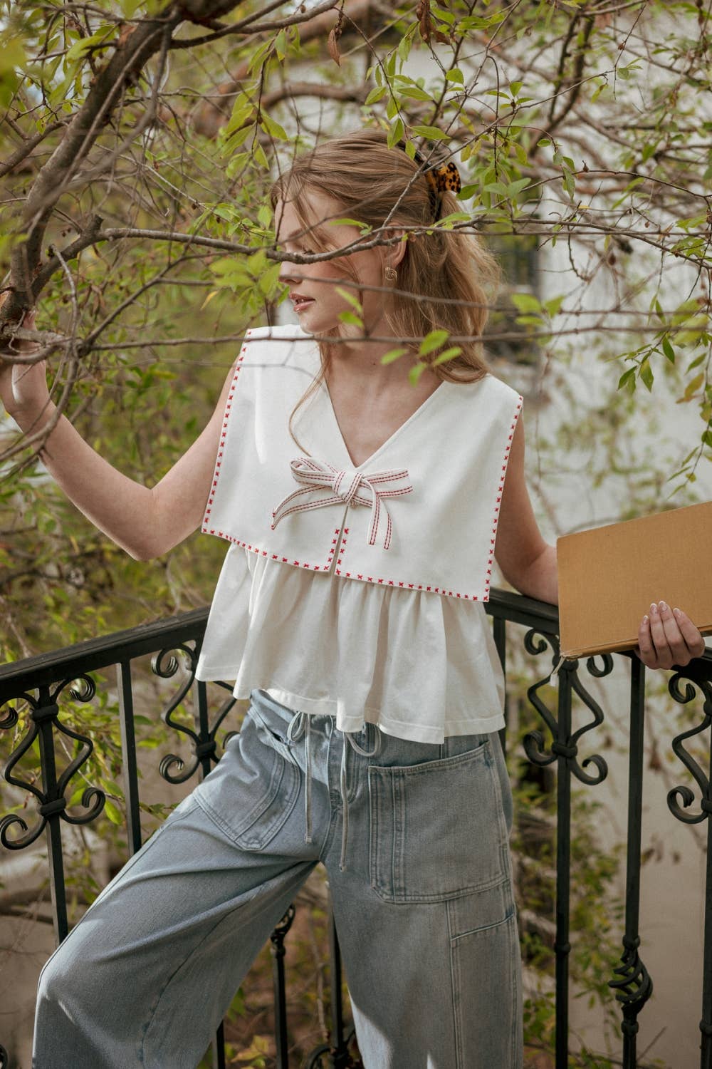 Sailor | Cotton & Linen Collar Sleeveless Top