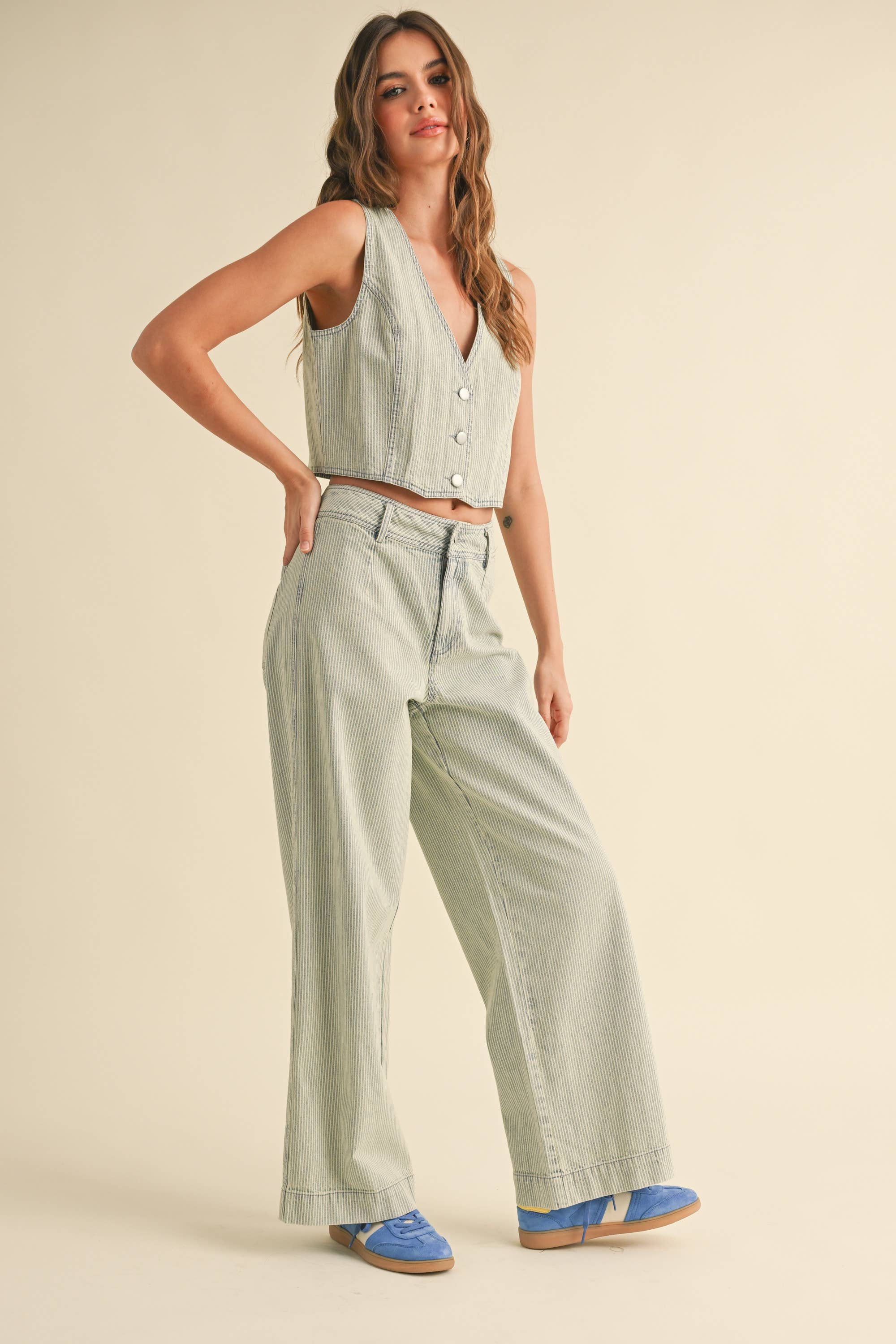 Faded Stripe Pattern Pants