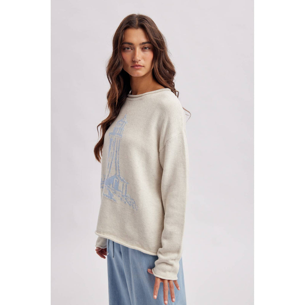 Lighthouse | Coastal Graphic Cozy Sweater
