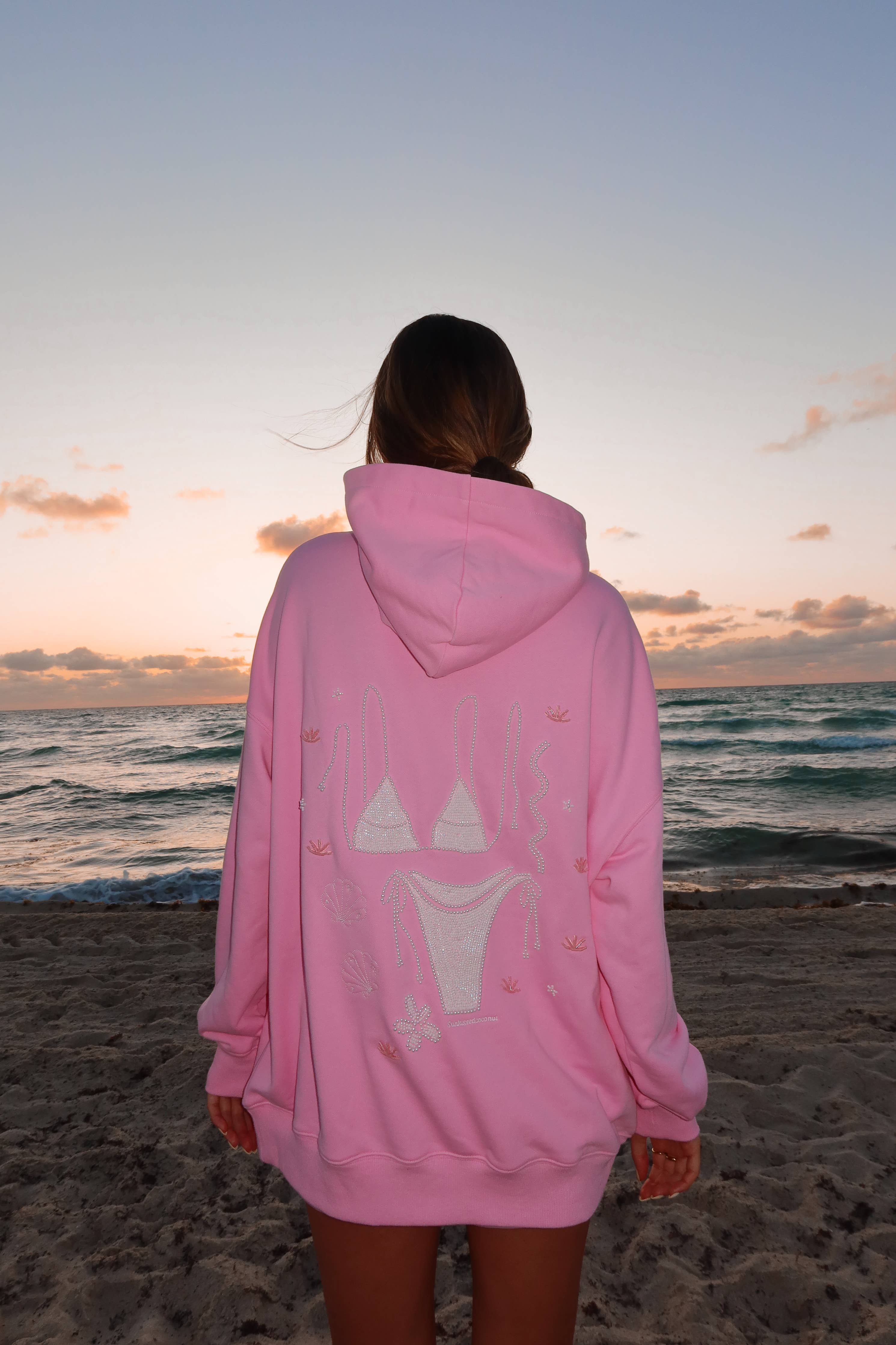 Lottie | Pink Bikini Beaded Hoodie