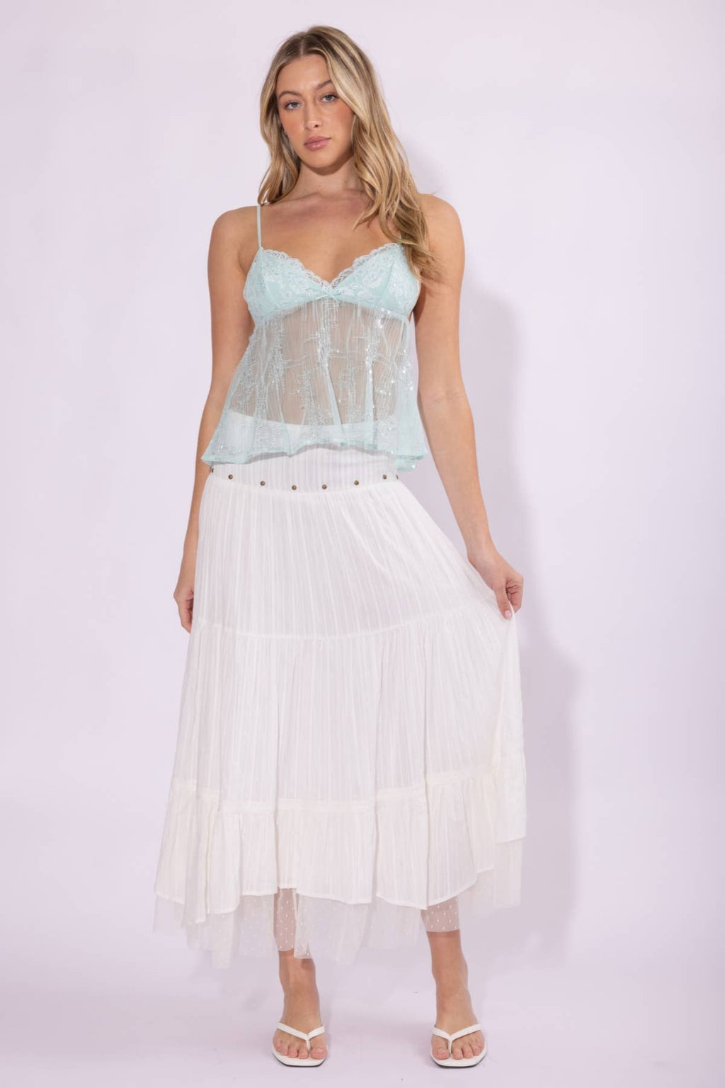 Sabrina | Lace Cup Cami Babydoll Top
