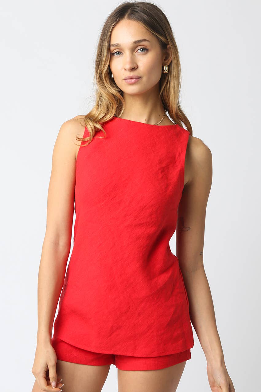 Alya | 100% Linen Sleeveless Top