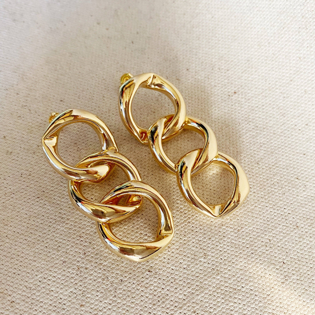 18k Filled Chain Drop Earrings