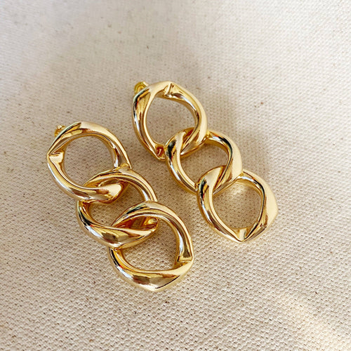 18k Filled Chain Drop Earrings