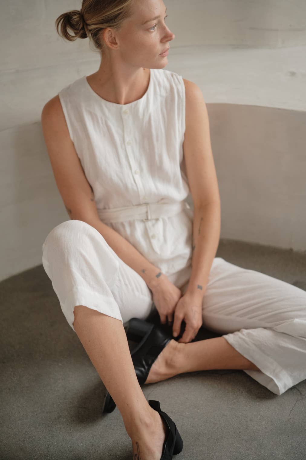 The Teagan Jumpsuit | Relaxed Linen Jumpsuit with Waist Belt