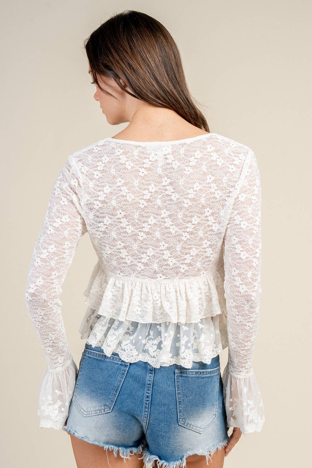 Katie | Lace Detailed Front Tie TOP