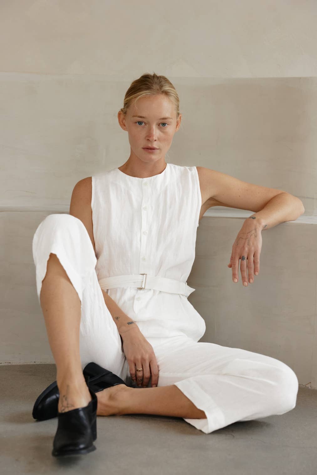 The Teagan Jumpsuit | Relaxed Linen Jumpsuit with Waist Belt