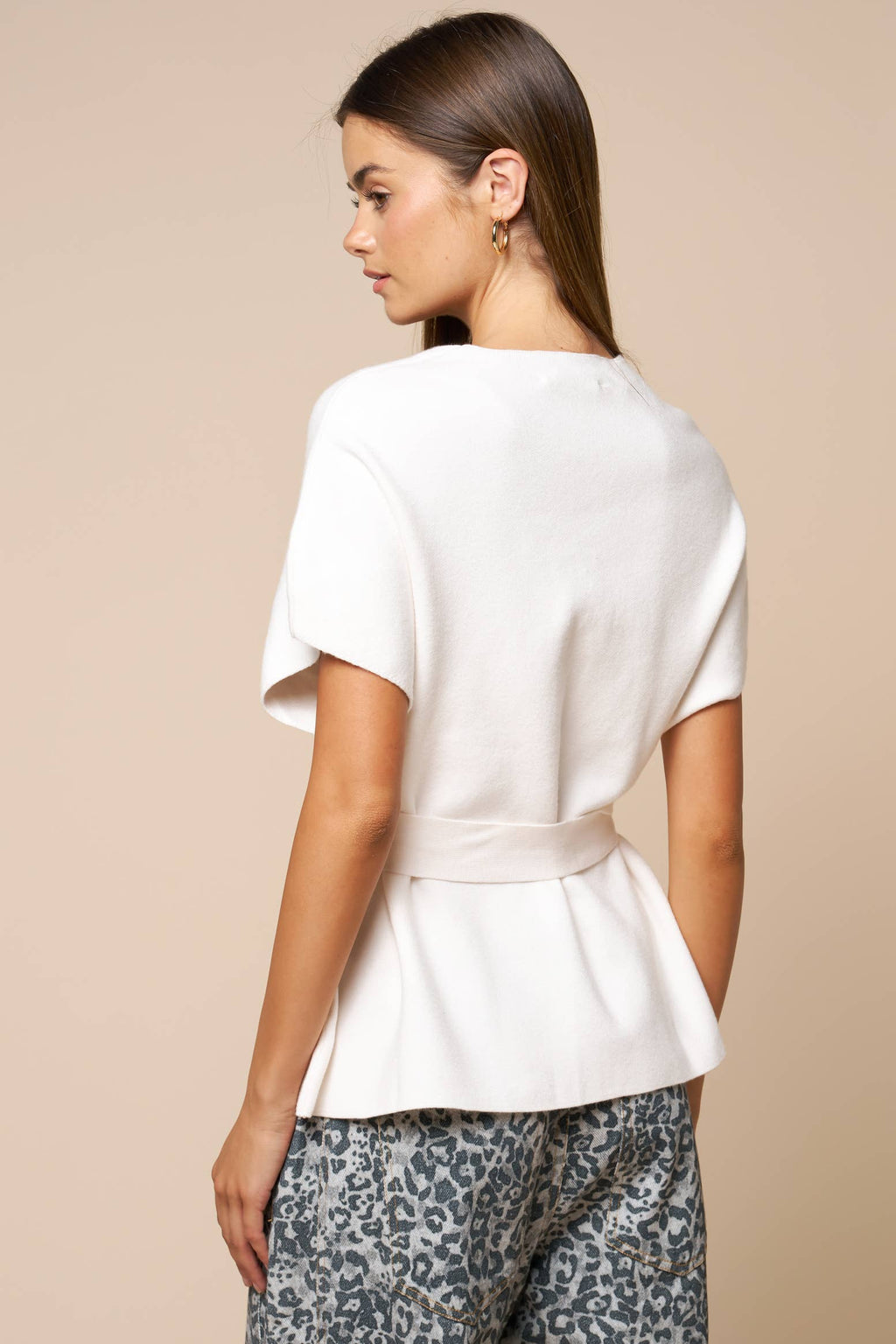 Vivian | Tie Waist V Neck Top